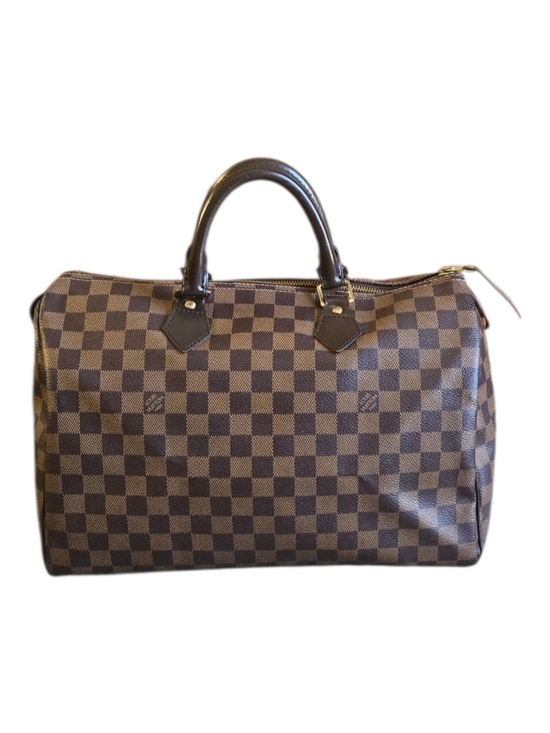 Louis Vuitton Handbags - Louis Vuitton Red Canvas Interior with Dark Leather Tab